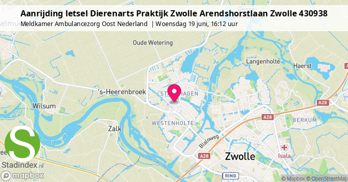 Aanrijding letsel Dierenarts Praktijk Zwolle Arendshorstlaan Zwolle 430938