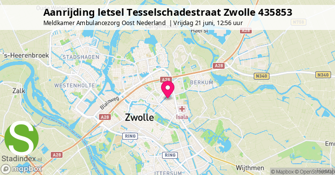 Aanrijding letsel Tesselschadestraat Zwolle 435853