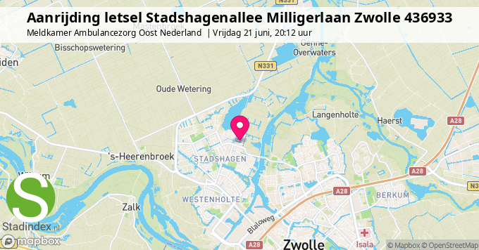 Aanrijding letsel Stadshagenallee Milligerlaan Zwolle 436933
