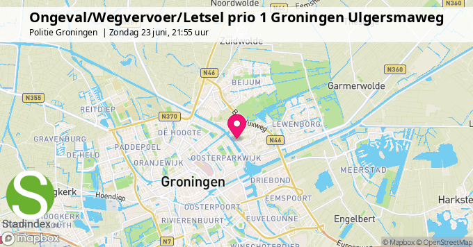 Ongeval/Wegvervoer/Letsel prio 1 Groningen Ulgersmaweg