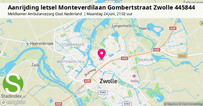 Aanrijding letsel Monteverdilaan Gombertstraat Zwolle 445844