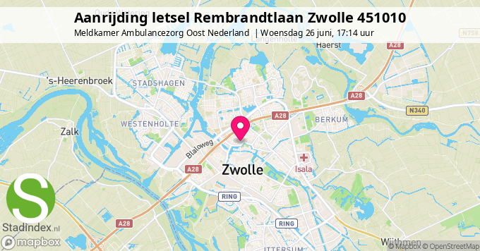 Aanrijding letsel Rembrandtlaan Zwolle 451010