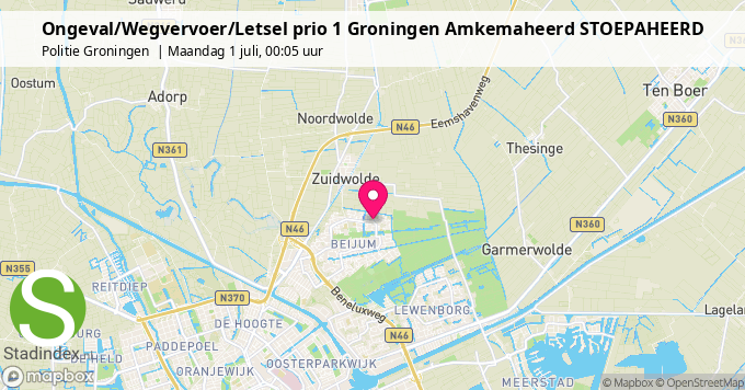 Ongeval/Wegvervoer/Letsel prio 1 Groningen Amkemaheerd STOEPAHEERD