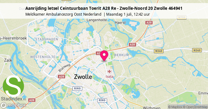 Aanrijding letsel Ceintuurbaan Toerit A28 Re - Zwolle-Noord 20 Zwolle 464941