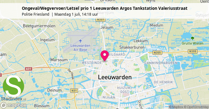 Ongeval/Wegvervoer/Letsel prio 1 Leeuwarden Argos Tankstation Valeriusstraat