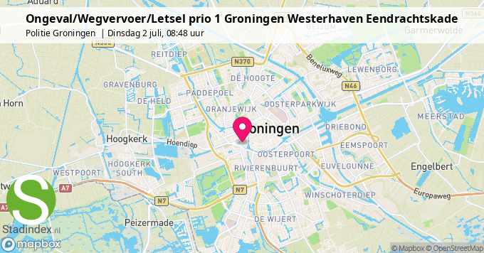 Ongeval/Wegvervoer/Letsel prio 1 Groningen Westerhaven Eendrachtskade