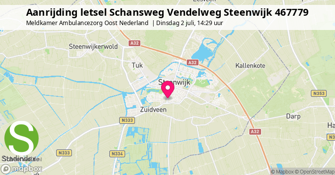 Aanrijding letsel Schansweg Vendelweg Steenwijk 467779