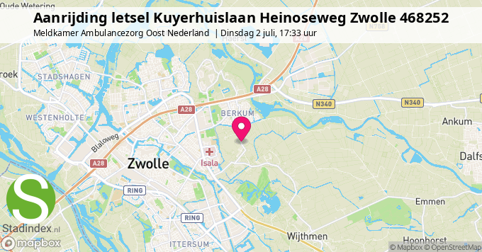 Aanrijding letsel Kuyerhuislaan Heinoseweg Zwolle 468252