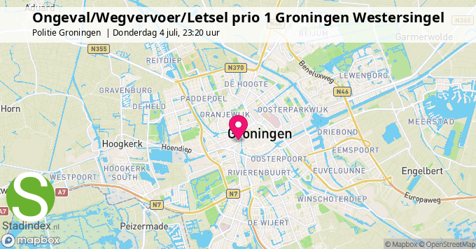 Ongeval/Wegvervoer/Letsel prio 1 Groningen Westersingel