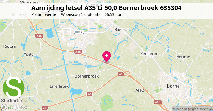 Aanrijding letsel A35 Li 50,0 Bornerbroek 635304