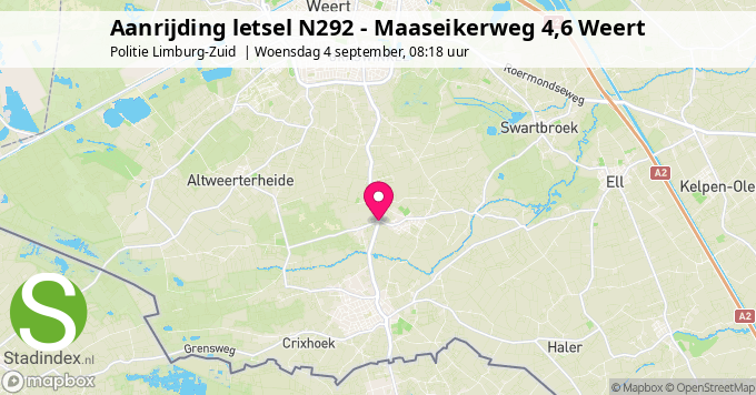 Aanrijding letsel N292 - Maaseikerweg 4,6 Weert