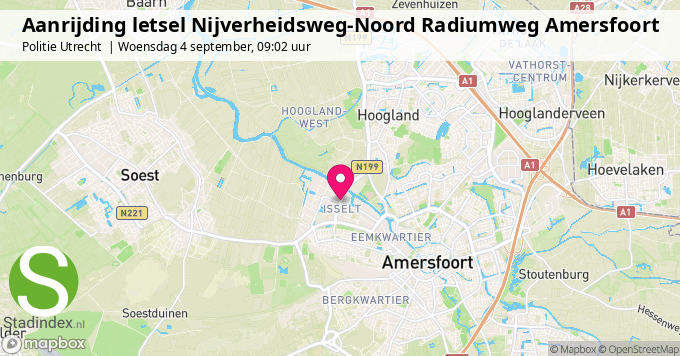 Aanrijding letsel Nijverheidsweg-Noord Radiumweg Amersfoort