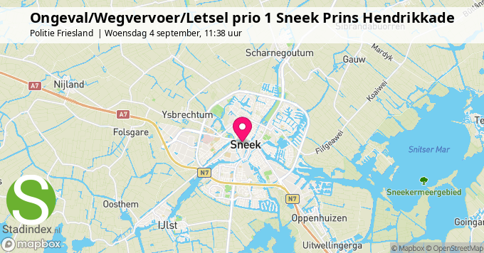 Ongeval/Wegvervoer/Letsel prio 1 Sneek Prins Hendrikkade