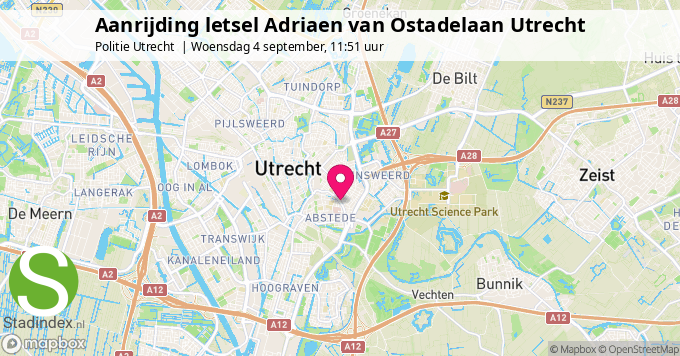 Aanrijding letsel Adriaen van Ostadelaan Utrecht