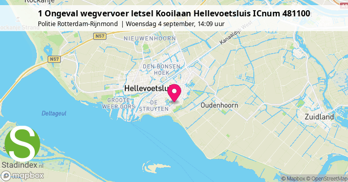 1 Ongeval wegvervoer letsel Kooilaan Hellevoetsluis ICnum 481100