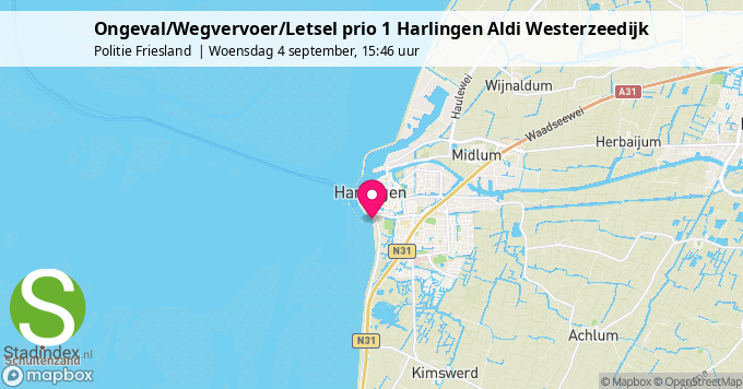 Ongeval/Wegvervoer/Letsel prio 1 Harlingen Aldi Westerzeedijk