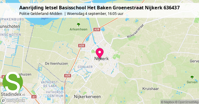 Aanrijding letsel Basisschool Het Baken Groenestraat Nijkerk 636437