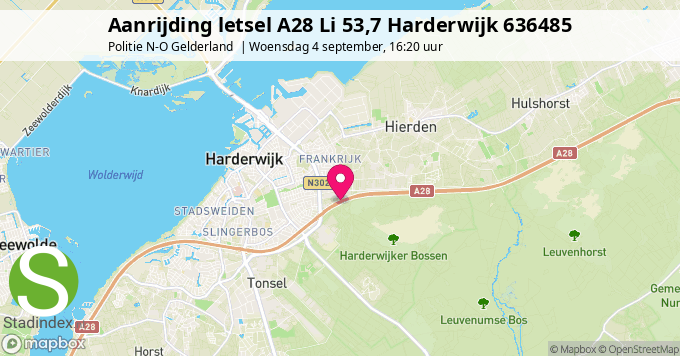 Aanrijding letsel A28 Li 53,7 Harderwijk 636485