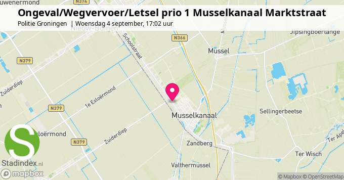 Ongeval/Wegvervoer/Letsel prio 1 Musselkanaal Marktstraat