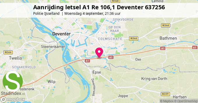 Aanrijding letsel A1 Re 106,1 Deventer 637256