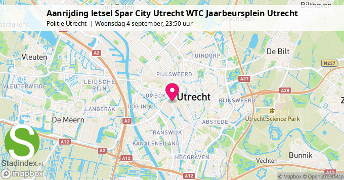 Aanrijding letsel Spar City Utrecht WTC Jaarbeursplein Utrecht