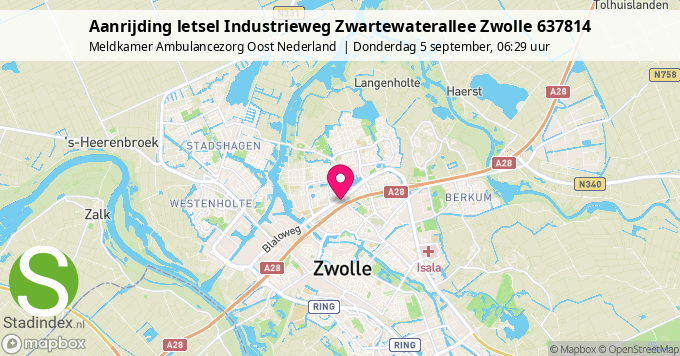 Aanrijding letsel Industrieweg Zwartewaterallee Zwolle 637814