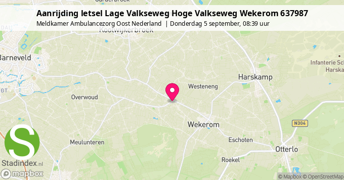 Aanrijding letsel Lage Valkseweg Hoge Valkseweg Wekerom 637987