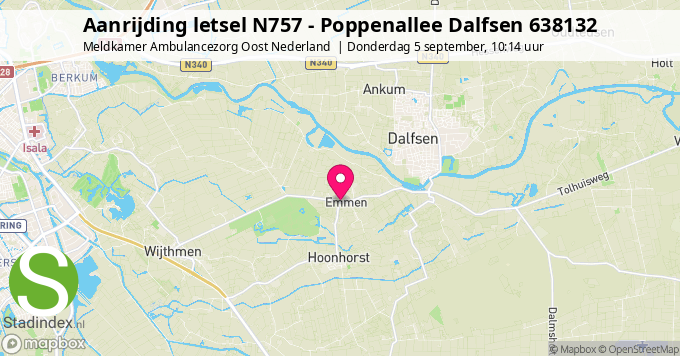 Aanrijding letsel N757 - Poppenallee Dalfsen 638132