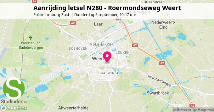 Aanrijding letsel N280 - Roermondseweg Weert