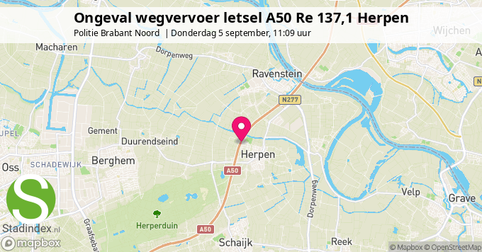 Ongeval wegvervoer letsel A50 Re 137,1 Herpen