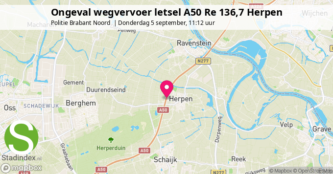 Ongeval wegvervoer letsel A50 Re 136,7 Herpen