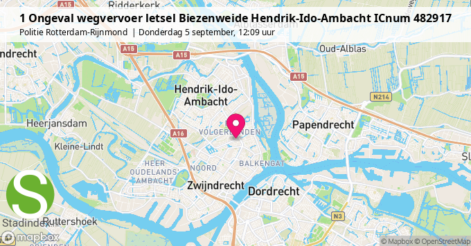 1 Ongeval wegvervoer letsel Biezenweide Hendrik-Ido-Ambacht ICnum 482917