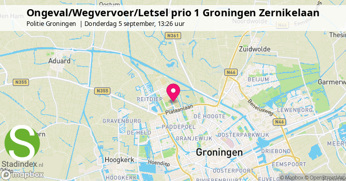 Ongeval/Wegvervoer/Letsel prio 1 Groningen Zernikelaan