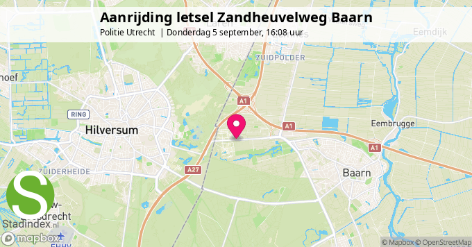 Aanrijding letsel Zandheuvelweg Baarn