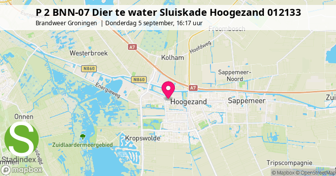 P 2 BNN-07 Dier te water Sluiskade Hoogezand 012133