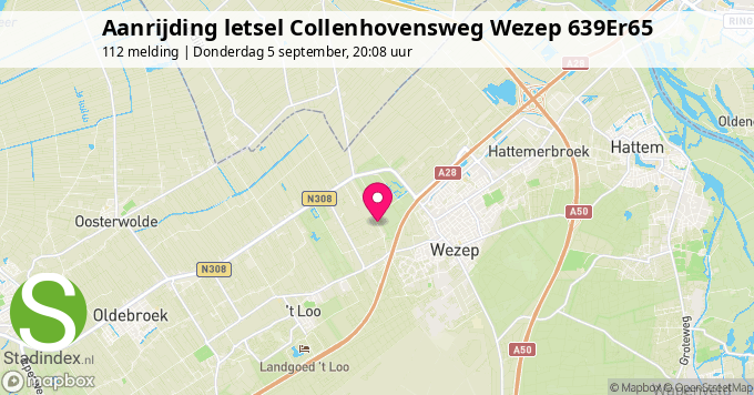 Aanrijding letsel Collenhovensweg Wezep 639Er65