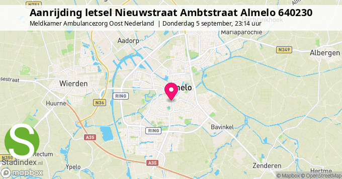 Aanrijding letsel Nieuwstraat Ambtstraat Almelo 640230