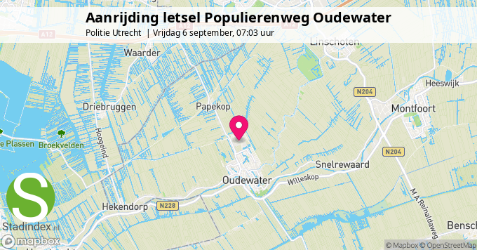 Aanrijding letsel Populierenweg Oudewater