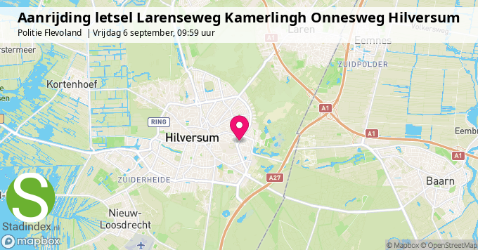 Aanrijding letsel Larenseweg Kamerlingh Onnesweg Hilversum