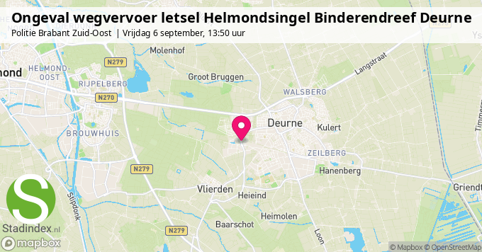 Ongeval wegvervoer letsel Helmondsingel Binderendreef Deurne