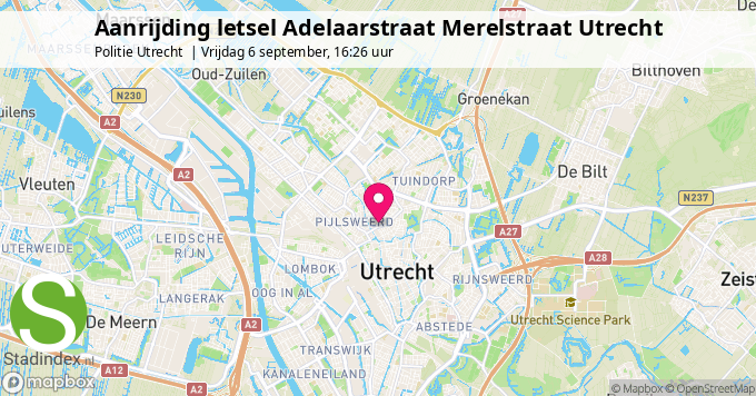 Aanrijding letsel Adelaarstraat Merelstraat Utrecht