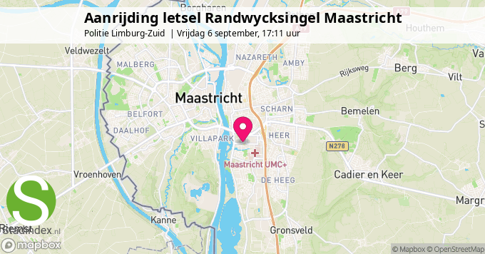 Aanrijding letsel Randwycksingel Maastricht