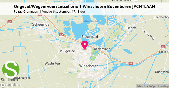 Ongeval/Wegvervoer/Letsel prio 1 Winschoten Bovenburen JACHTLAAN