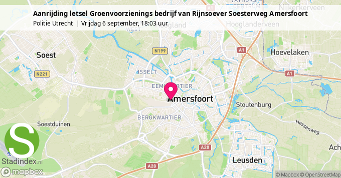 Aanrijding letsel Groenvoorzienings bedrijf van Rijnsoever Soesterweg Amersfoort