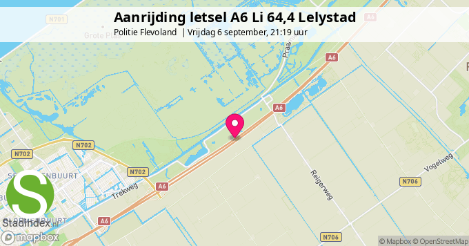 Aanrijding letsel A6 Li 64,4 Lelystad