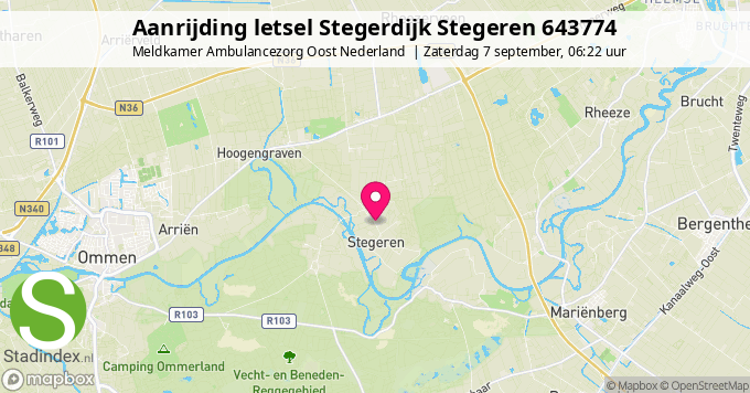 Aanrijding letsel Stegerdijk Stegeren 643774