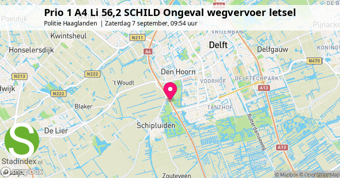 Prio 1 A4 Li 56,2 SCHILD Ongeval wegvervoer letsel