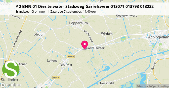 P 2 BNN-01 Dier te water Stadsweg Garrelsweer 013071 013793 013232