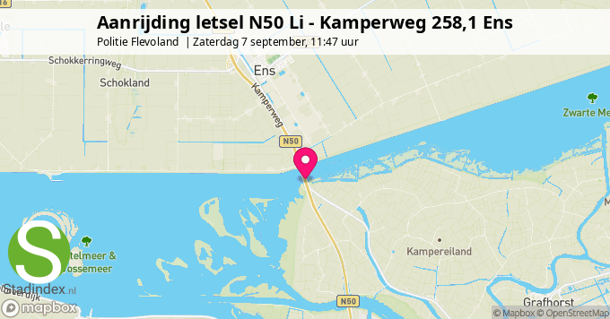 Aanrijding letsel N50 Li - Kamperweg 258,1 Ens