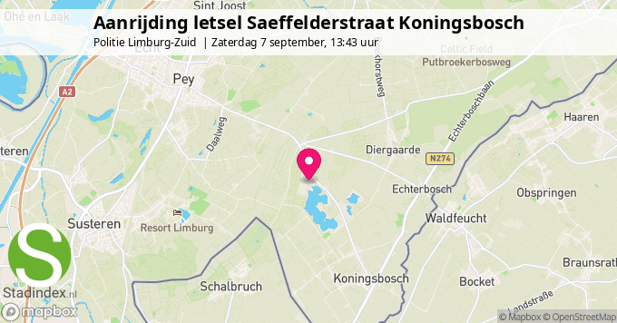 Aanrijding letsel Saeffelderstraat Koningsbosch